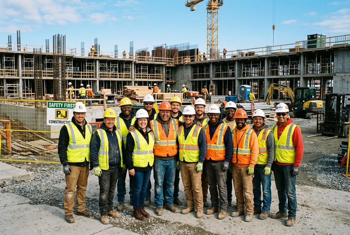 Équipe de Bâtir & Compagnie sur un chantier en plein avancement